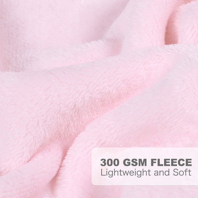 TILLYOU Toddler Flannel Blanket - Warm Cozy Baby Blanket for Boys and Girls, Smooth Cute Lightweight Blanket for Bedding Crib Stroller, 40×50 inches, Pink - Image 4